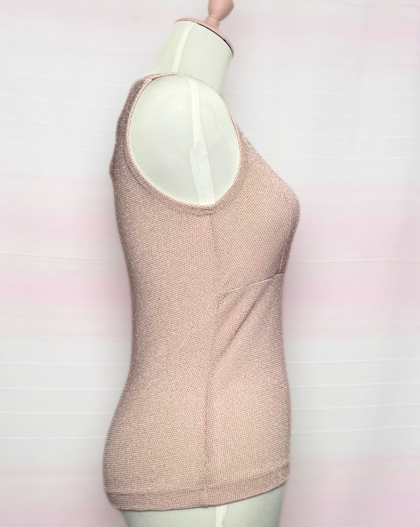 The Pink Glitter V-neck Top