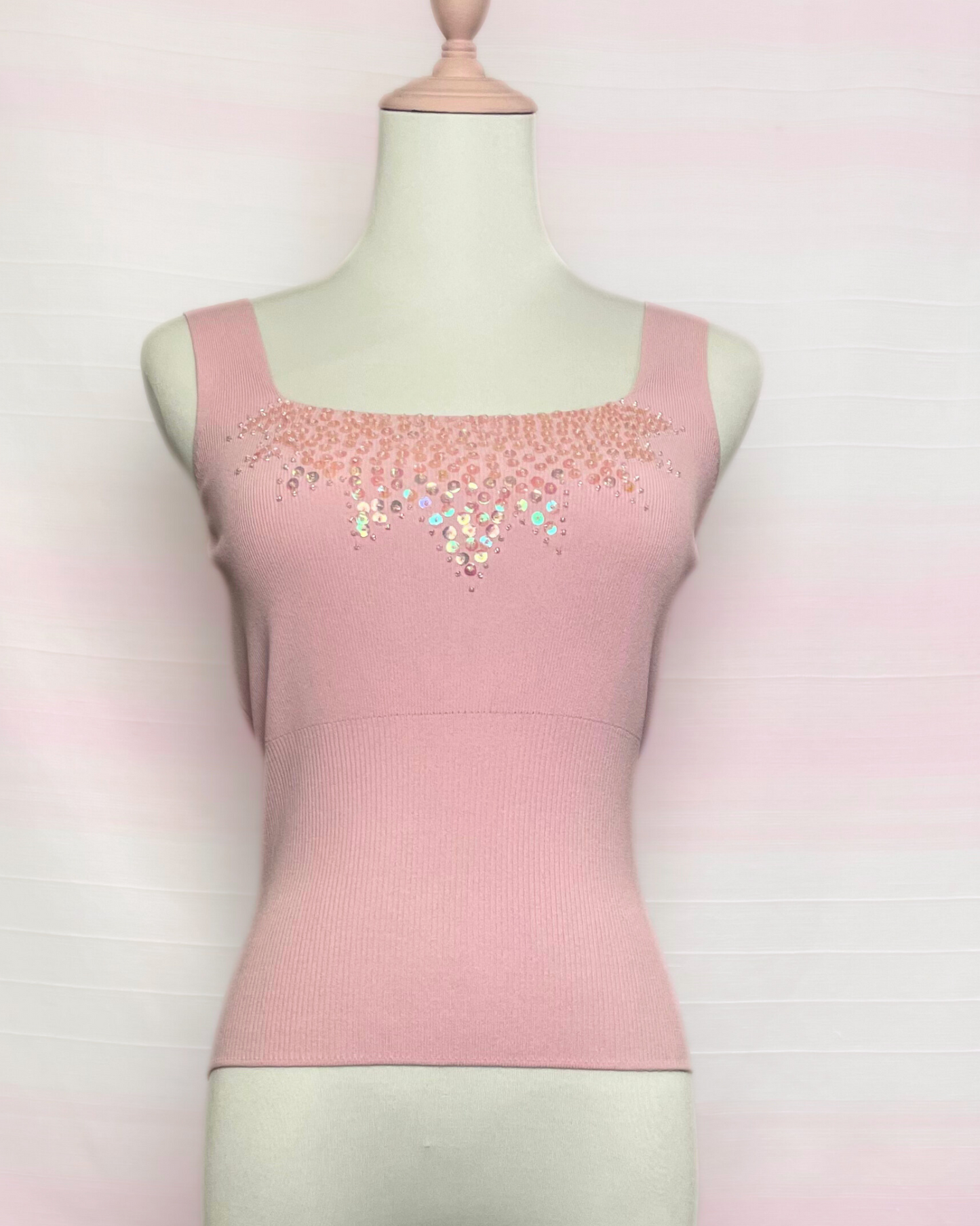 The Pink Shortsleeve Sequin Knit