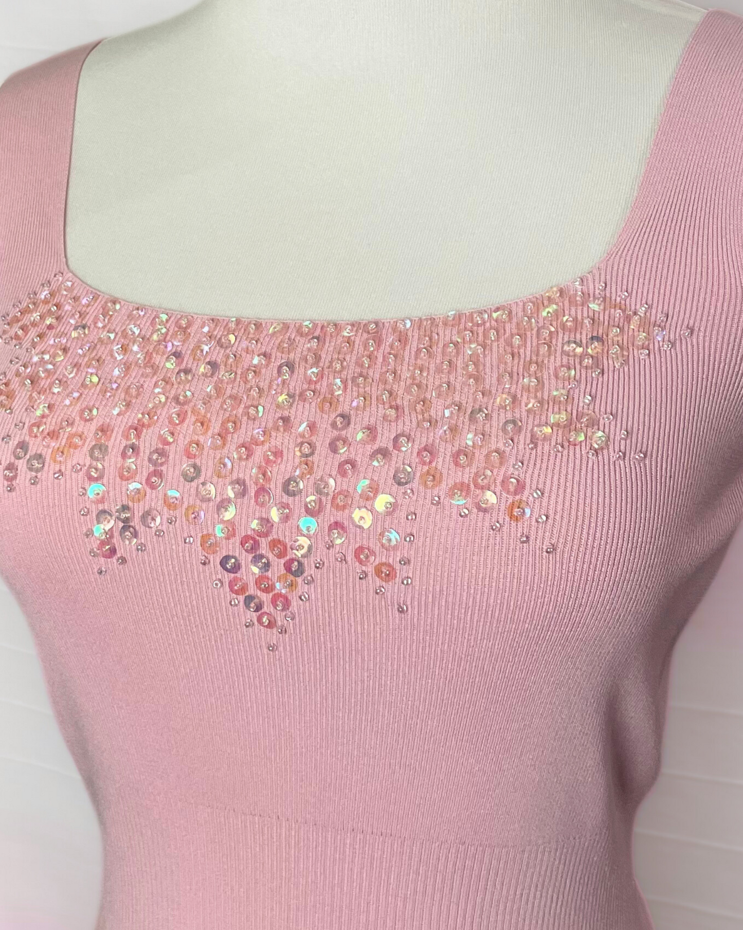 The Pink Shortsleeve Sequin Knit