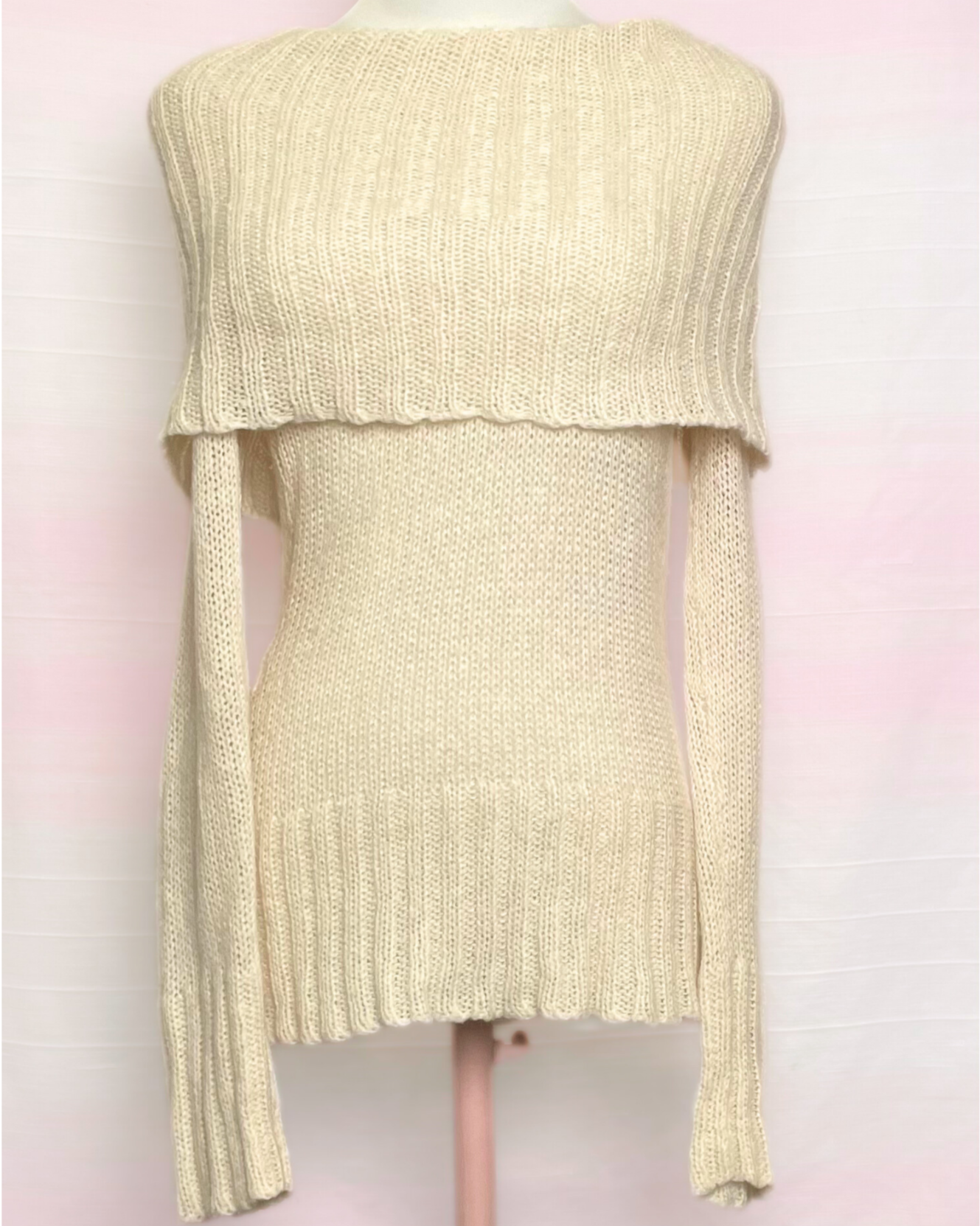 The Beige Knitted Off Shoulder