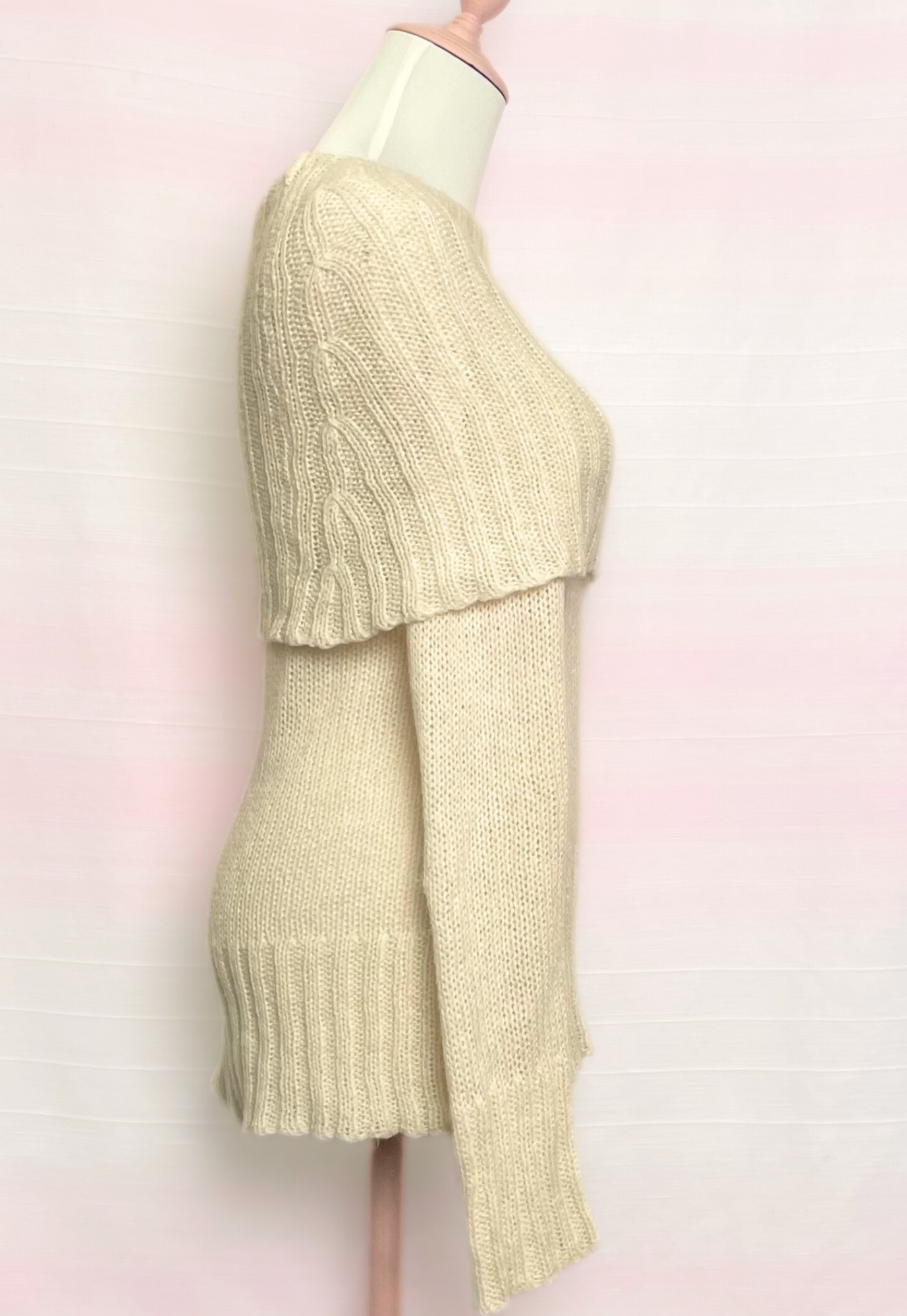 The Beige Knitted Off Shoulder