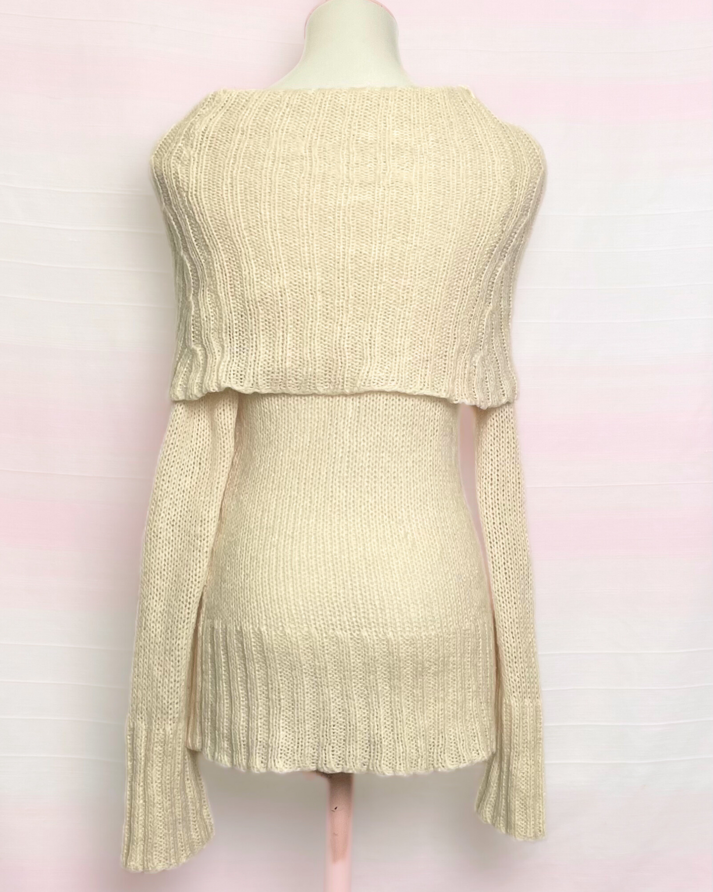 The Beige Knitted Off Shoulder