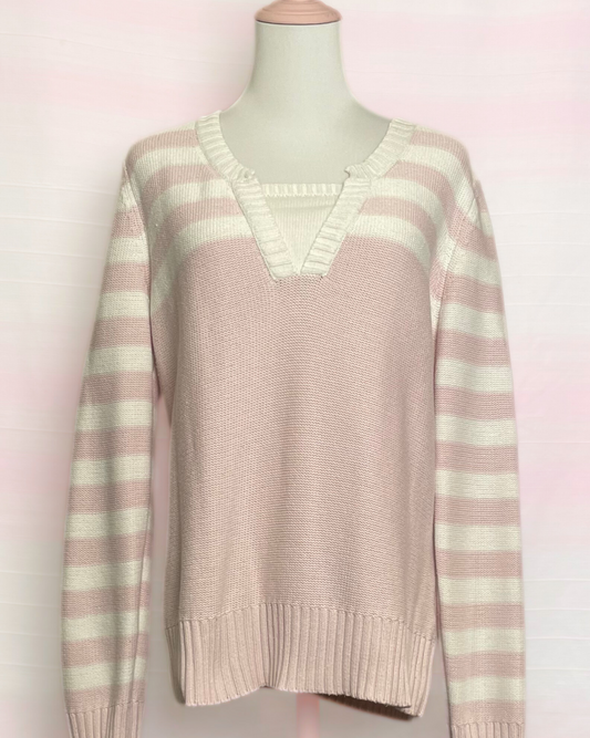 The Pink & White Striped Knitted Shirt