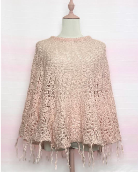 The Pink Knitted Poncho