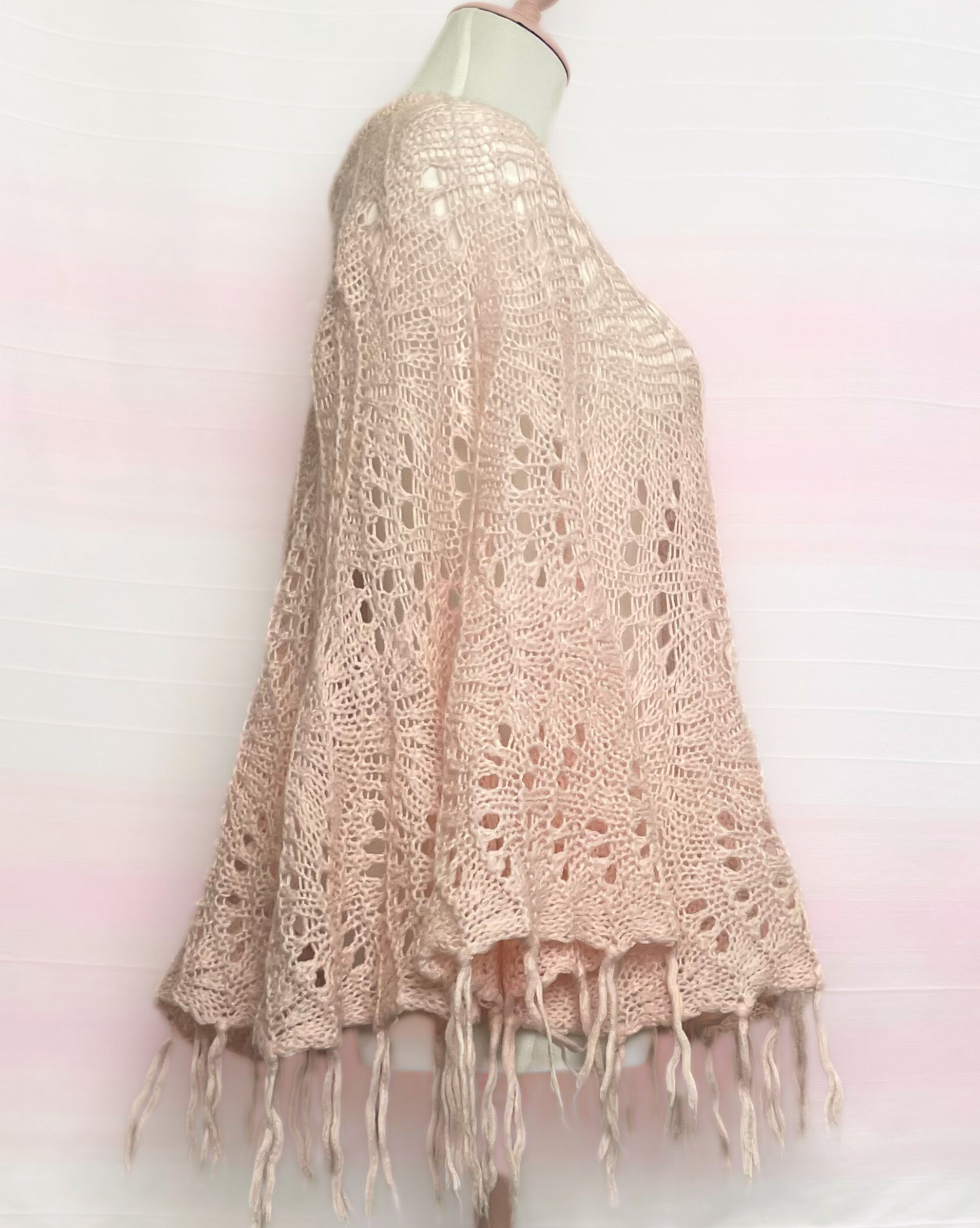 The Pink Knitted Poncho