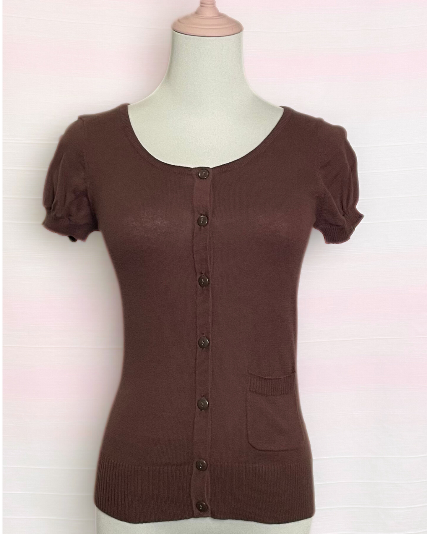 The Brown Short Sleeve Cardigan